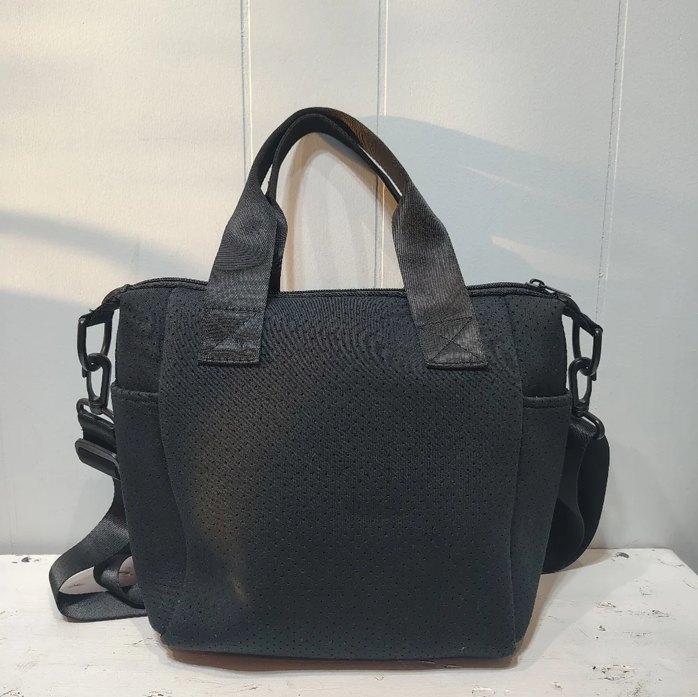 Black‎ Neoprene Tote Bag with Crossbody Strap – Lightweight Water-Resistant